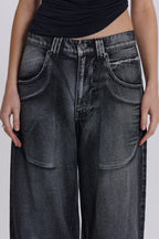Wide leg denim jeans - View 12 | WEUXS