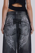 Wide leg denim jeans - View 13 | WEUXS