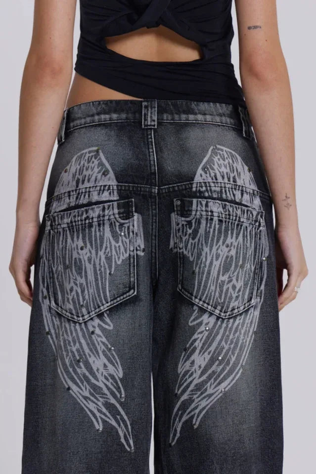 Wide leg denim jeans - View 13 | WEUXS