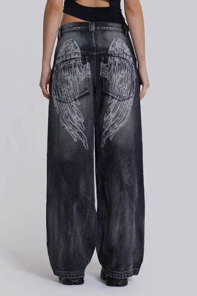 Wide leg denim jeans - View 11 | WEUXS