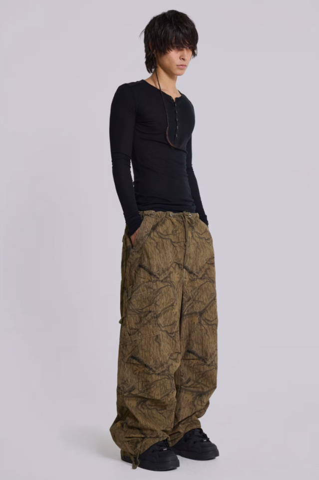 Forest Camo Parachute Pants | Dress In Beauty
