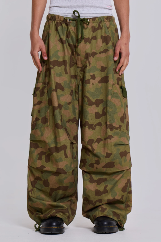 Forest Camo Parachute Pants | Dress In Beauty
