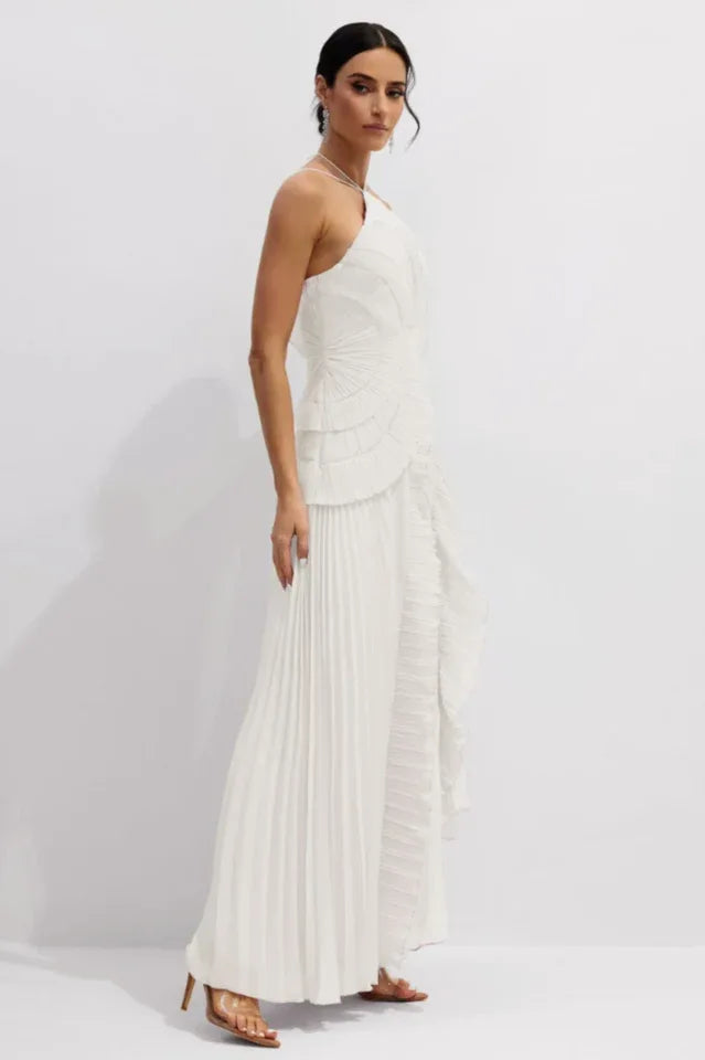 Asymmetrical Halterneck Midi Dress - View 8 | WEUXS