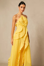 Asymmetrical Halterneck Midi Dress - View 17 | WEUXS