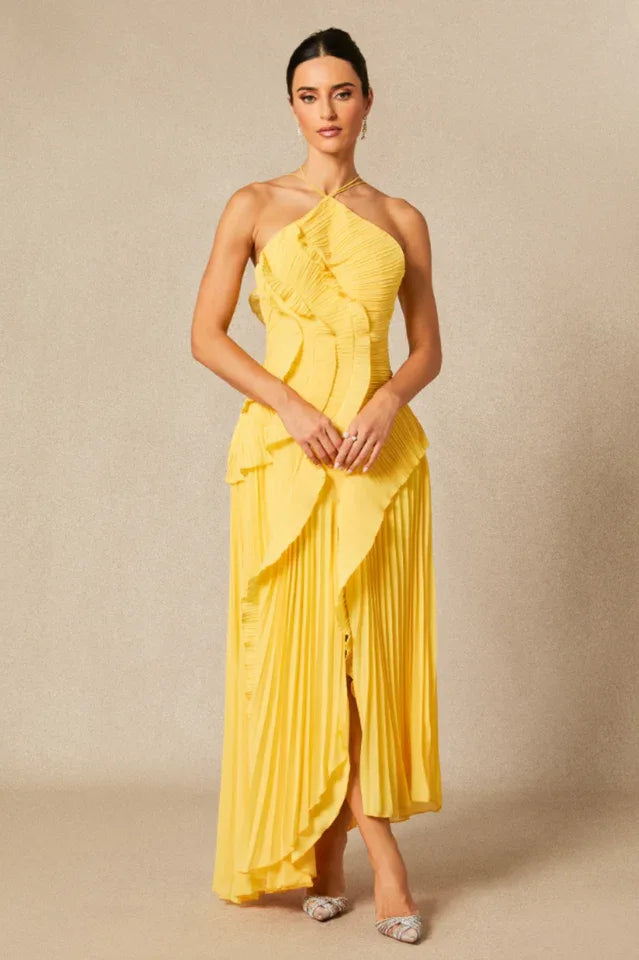 Asymmetrical Halterneck Midi Dress - View 16 | WEUXS