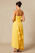 Asymmetrical Halterneck Midi Dress - View 19 | WEUXS