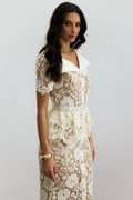 Larina Floral Lace Midi Dress | Dress In Beauty