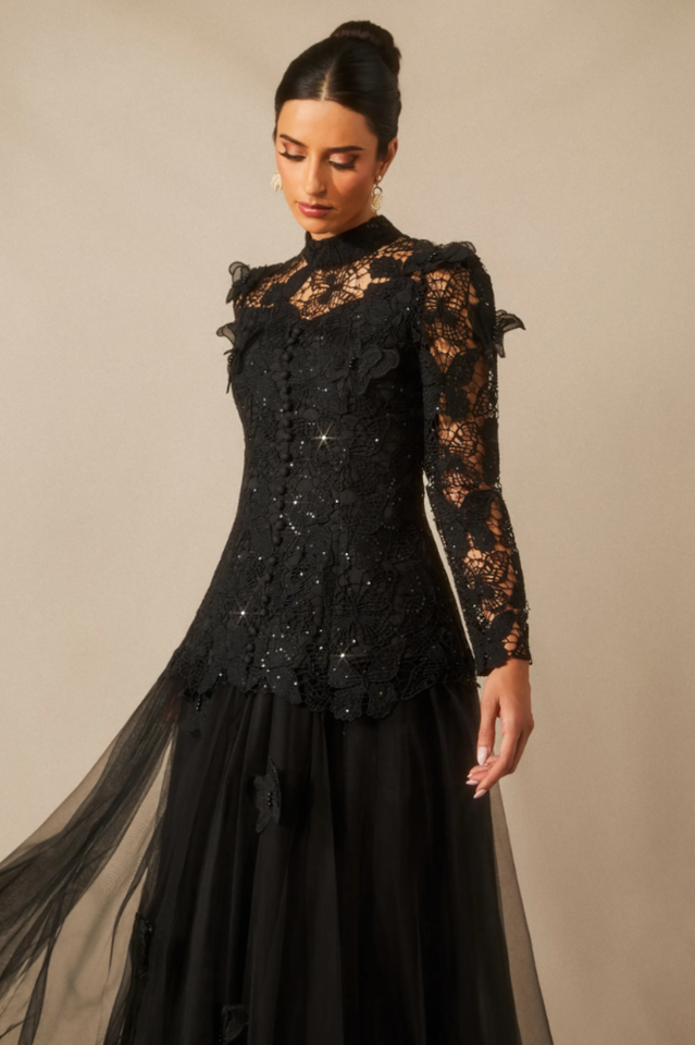 Elizabeth Butterfly Embroidered Lace Set | Dress In Beauty