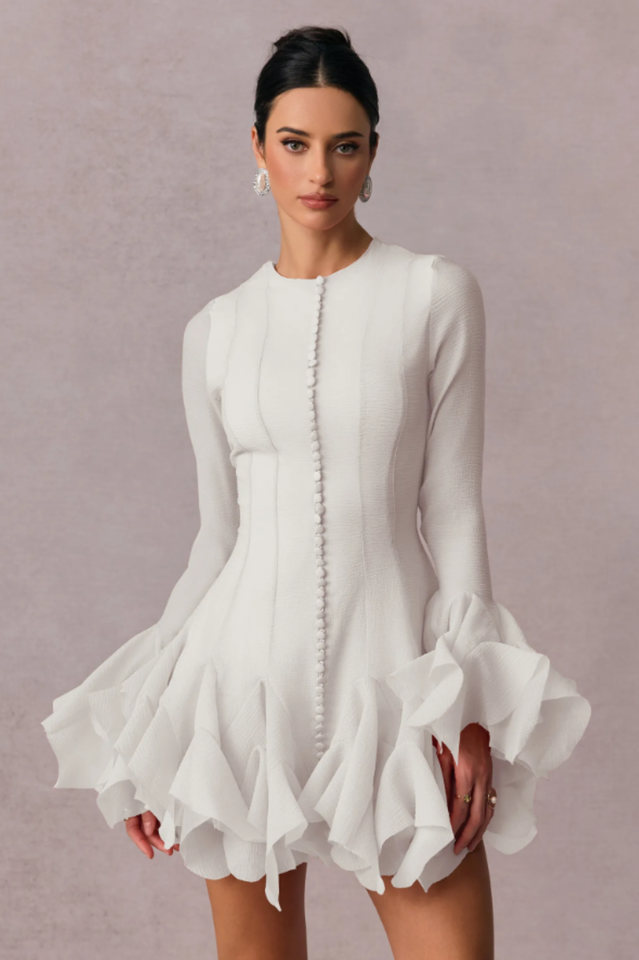 Leila Semi Sheer Flare Mini Dress | Dress In Beauty