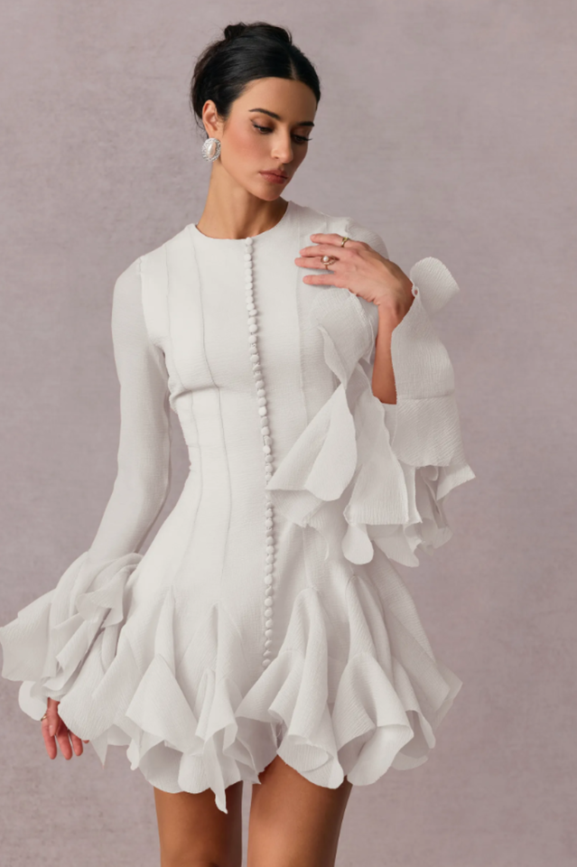 Leila Semi Sheer Flare Mini Dress | Dress In Beauty