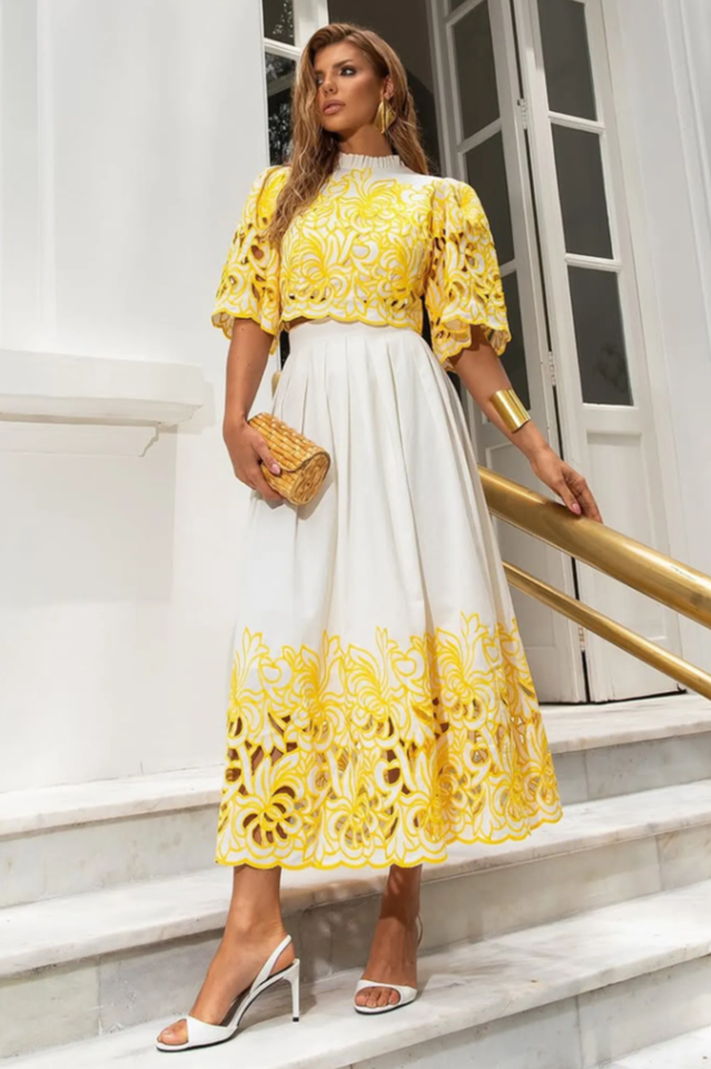 Kelly Floral Embroidered Set | Dress In Beauty