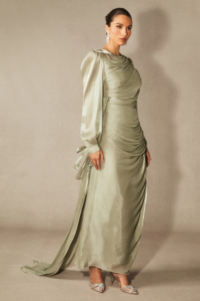 Sonia Lantern Sleeve Ruched Maxi Dress | Dress In Beauty