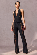 Martha Halter Neck Sheer Lace Jumpsuit | Dress In Beauty