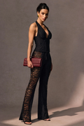 Martha Halter Neck Sheer Lace Jumpsuit | Dress In Beauty