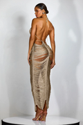 Edna Plunge Neck Fringe Maxi Dress | Dress In Beauty