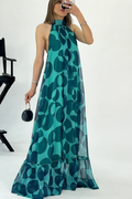 Stephanie Printed Halter Neck Maxi Dress | Dress In Beauty