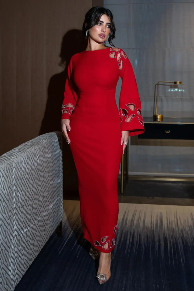 Sharon Long Sleeve Hollow Maxi Dress | Dress In Beauty