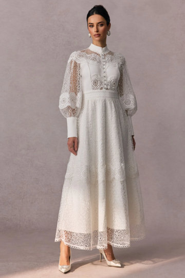 Charlotte Puff Sleeve Lace Maxi Dress | Dress In Beauty