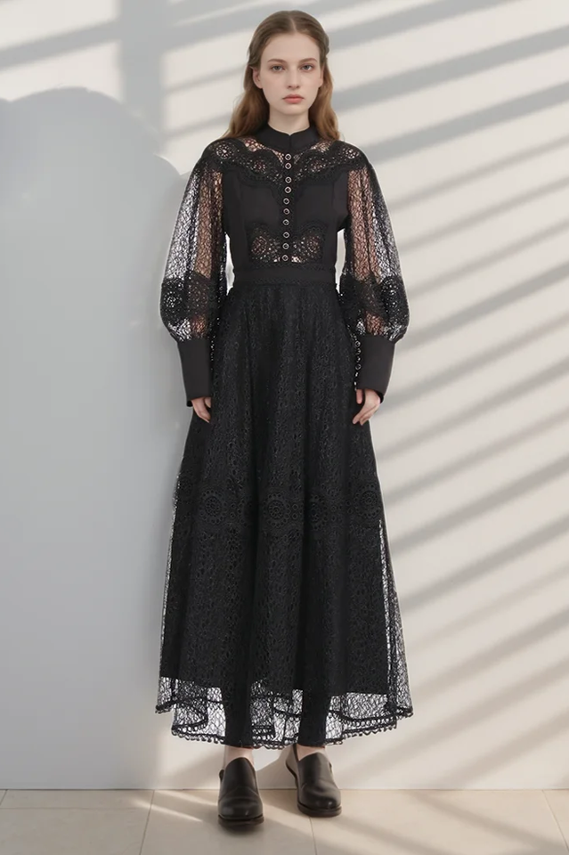 Charlotte Puff Sleeve Lace Maxi Dress | Dress In Beauty