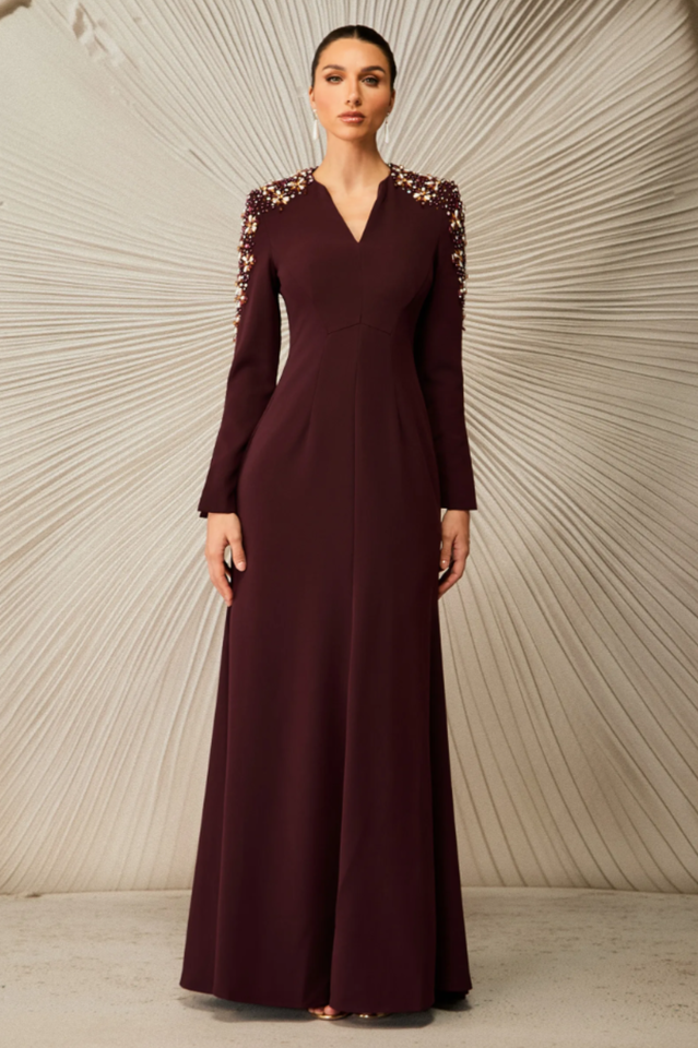 Abigail Embellished V-Neck Maxi Dress | Dress In Beauty