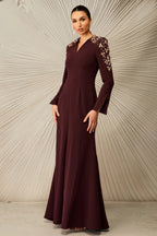 Sophisticated V-neck evening dress