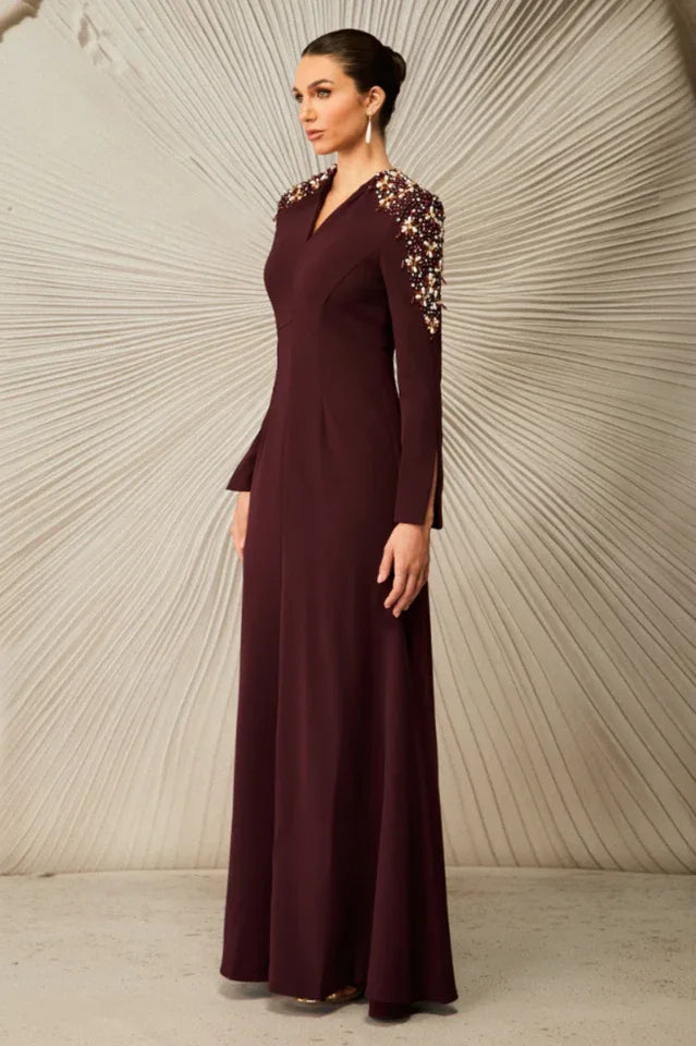 Floor-length embellished gown
