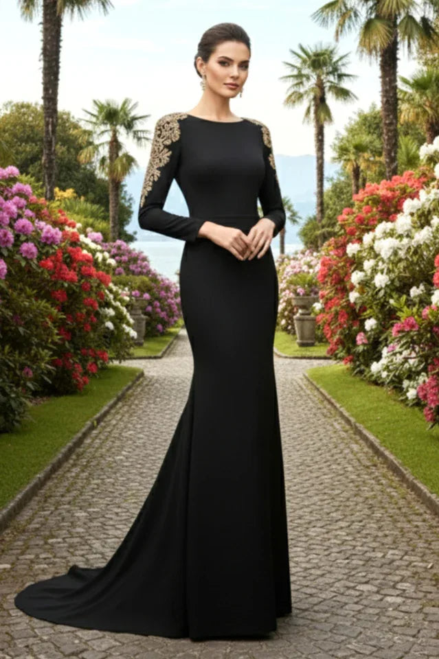 woman wearing an embellished V-neck maxi dress - View 31 | WEUXS