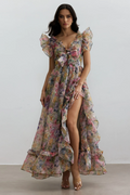 Sarah Ruffle Chiffon Maxi Dress | Dress In Beauty