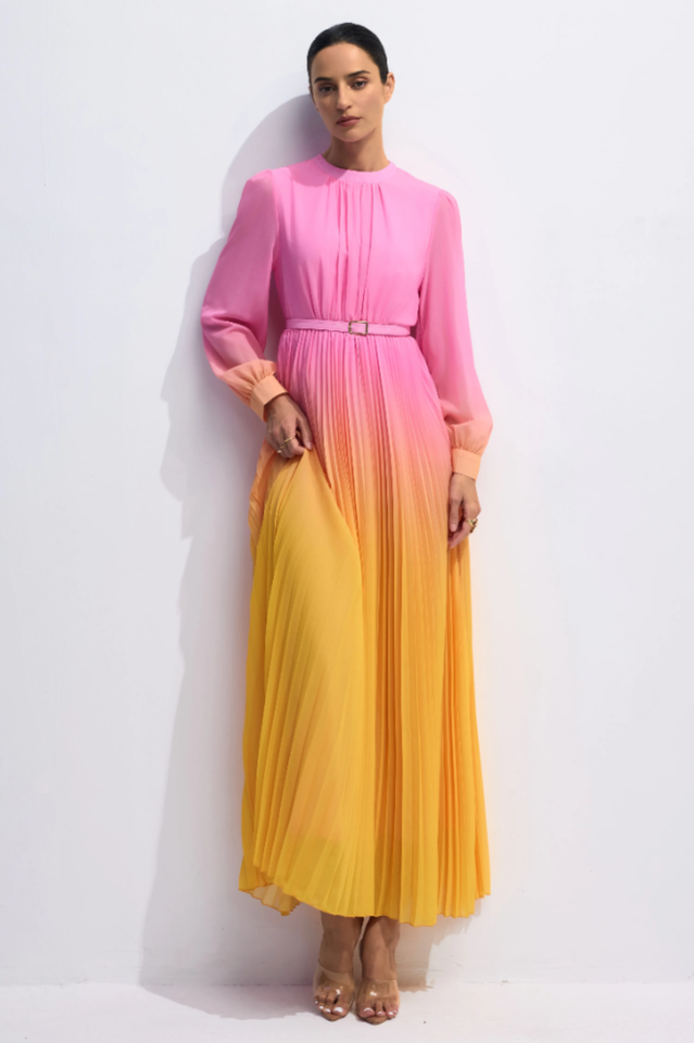 Sandra Long Sleeve Gradient Maxi Dress | Dress In Beauty