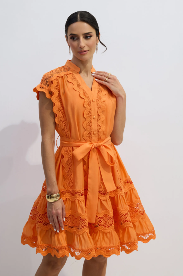 Livia Embroidered Lace Tiered Mini Dress | Dress In Beauty