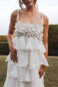 Clara Diamante Flower Tiered Slip Dress | Dress In Beauty