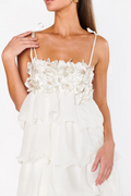 Clara Diamante Flower Tiered Slip Dress | Dress In Beauty