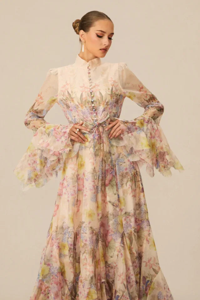 Floral print maxi dress - View 6 | WEUXS