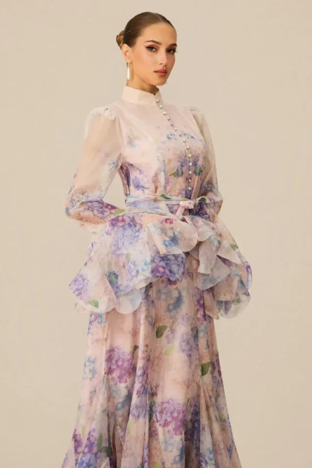 Floral print maxi dress - View 7 | WEUXS