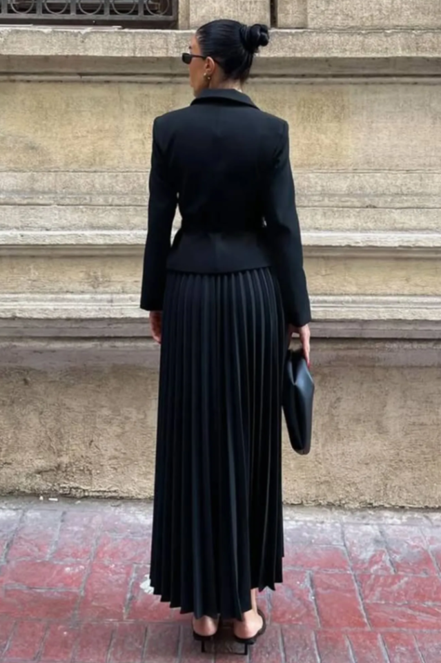 Florence Belted Blazer Pleated Skirt Set | Dress In Beauty