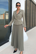 Florence Belted Blazer Pleated Skirt Set | Dress In Beauty