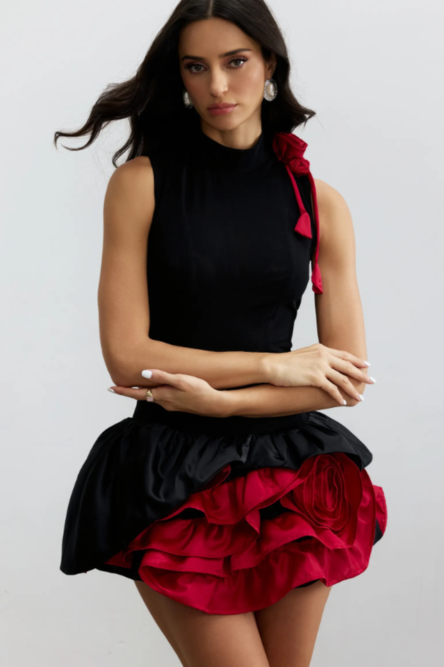 Fiona Floral Applique Layered Ruffle Dress | Dress In Beauty