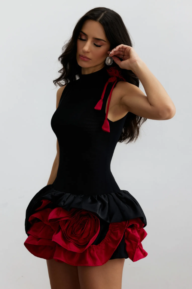 Fiona Floral Applique Layered Ruffle Dress | Dress In Beauty