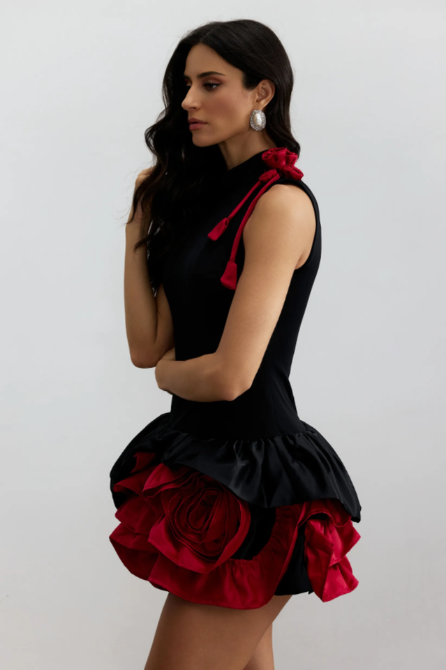 Fiona Floral Applique Layered Ruffle Dress | Dress In Beauty