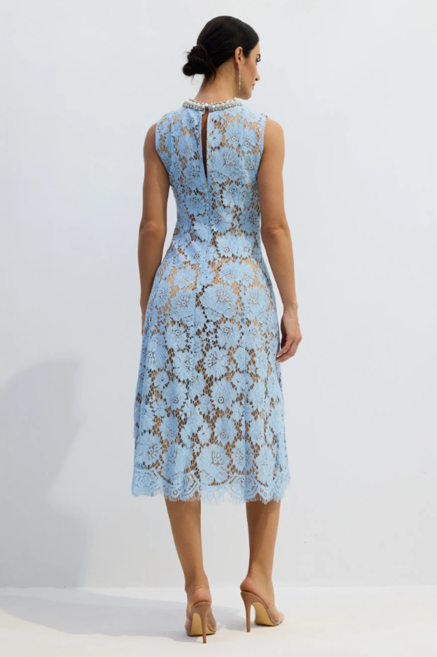 Ariana Floral Lace Sleeveless Midi Dress | Dress In Beauty