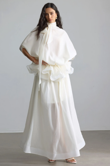 Eliza Tie Neck Semi-Sheer Dress | Dress In Beauty