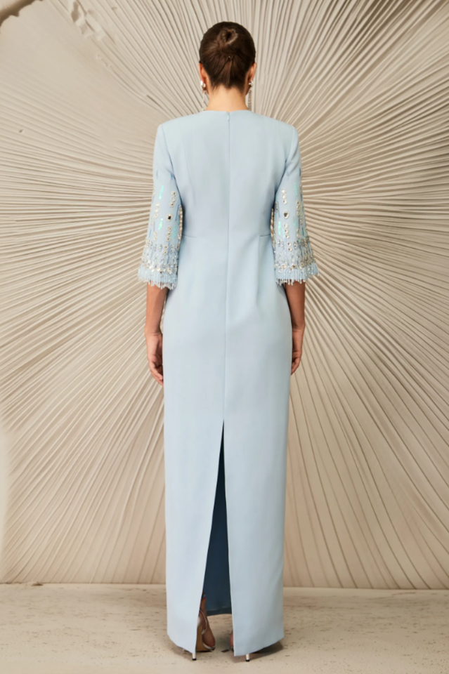 Julia Crew Neck Embroidered Maxi Dress | Dress In Beauty