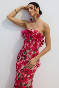 Gloria Floral Embroidery Strapless Maxi Dress | Dress In Beauty