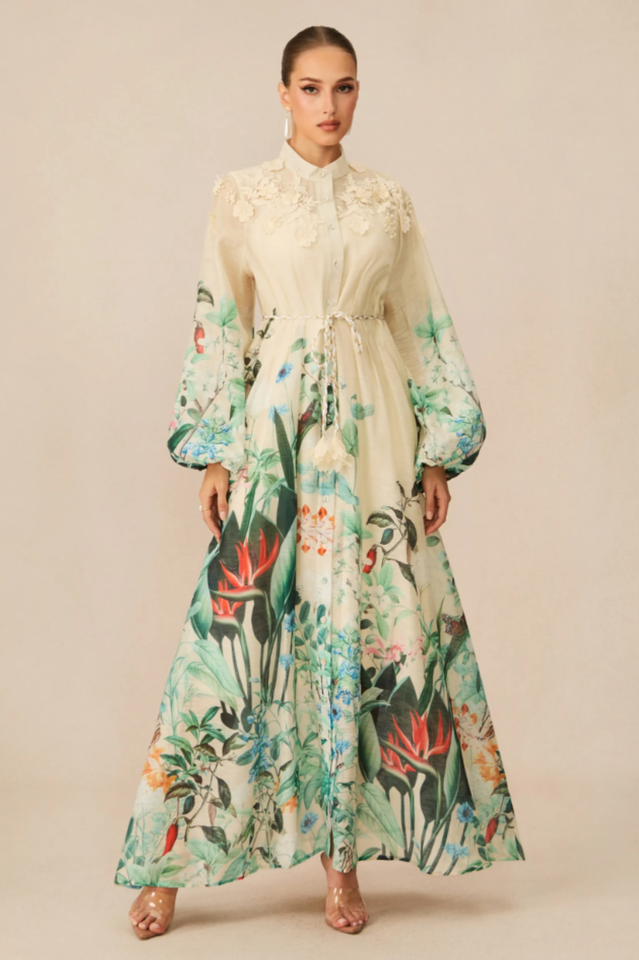 Raina Floral Print Puff Sleeve Maxi Dress | Dress In Beauty
