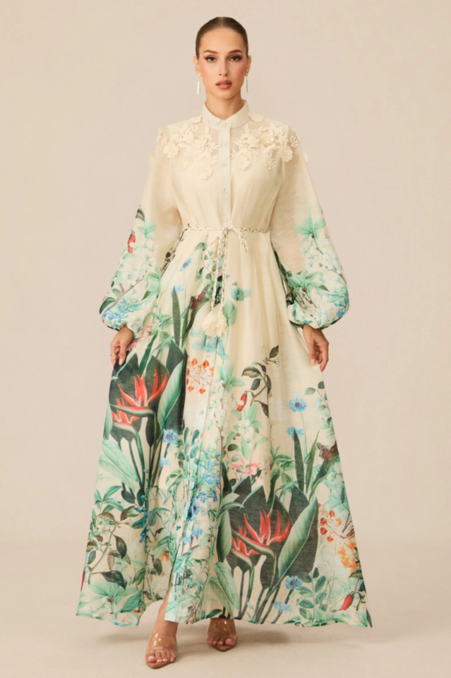 Raina Floral Print Puff Sleeve Maxi Dress | Dress In Beauty