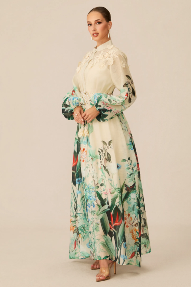 Raina Floral Print Puff Sleeve Maxi Dress | Dress In Beauty