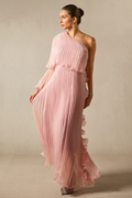 Khloe One Shoulder Pleated Ruffle Maxi Dress | Dress In Beauty