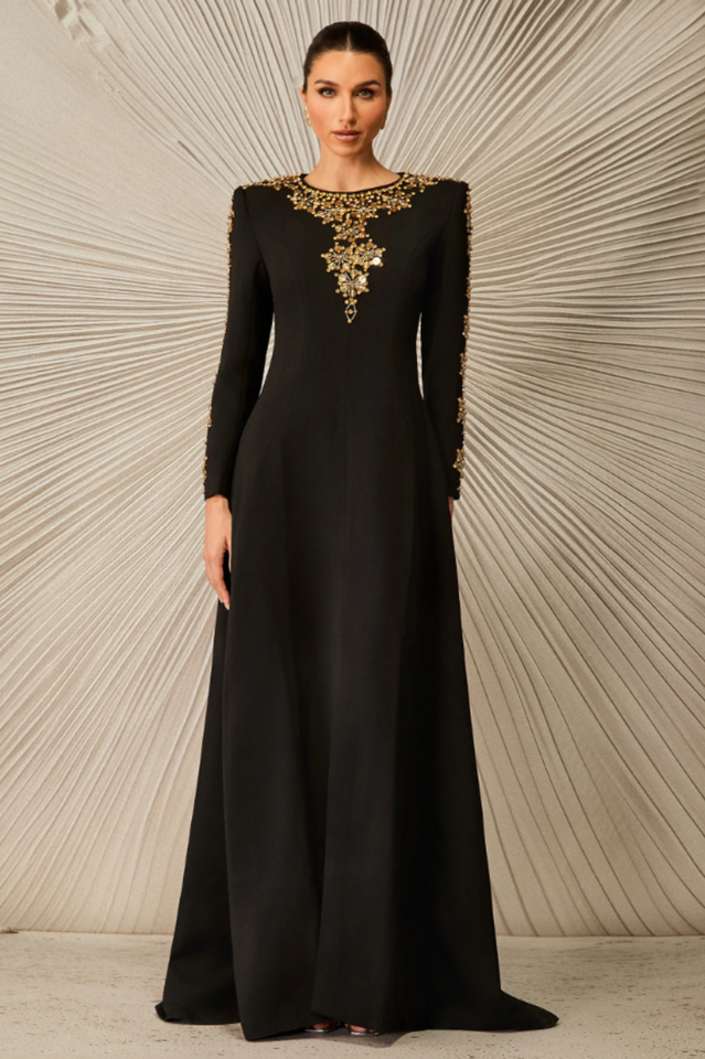 Aria Embellished Long Sleeve Maxi Dress | Dress In Beauty