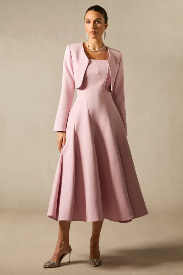 Women's Midi Dress Jacket Set | Formal Wear Secondary image
