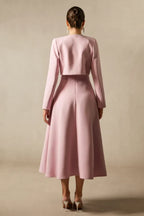 Women's Cropped Jacket Midi Dress Set - View 6 | WEUXS